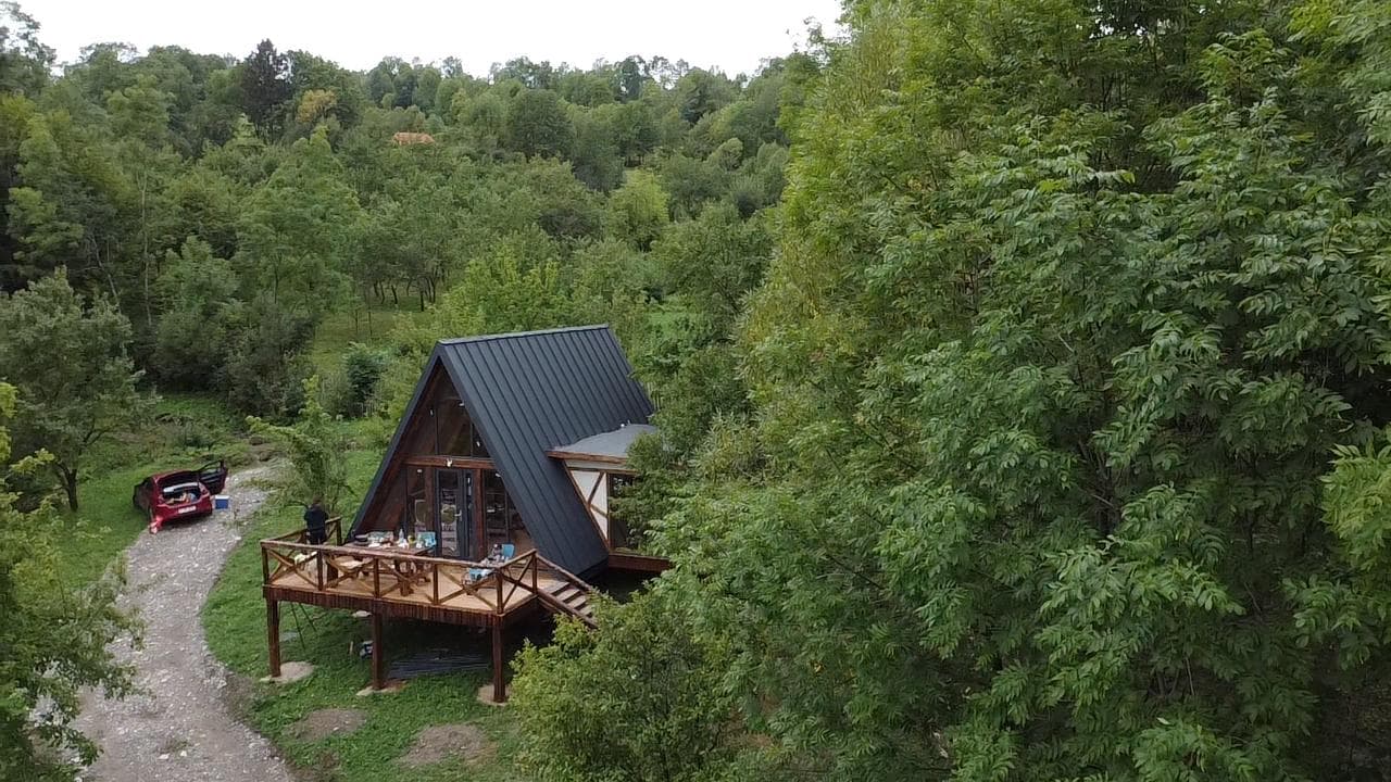 Vedere aeriană Sătucul Verde — investiție imobiliară Secăria, Prahova